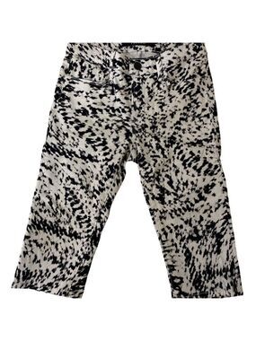 J BRAND Women's Shorts Labyrinth Print Black White Stretch Size 25